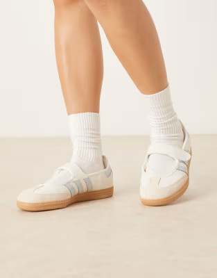 adidas Originals Samba Mary Jane trainers in white and blue | ASOS | ASOS (Global)
