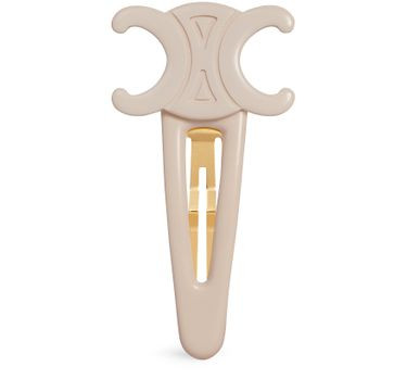 Triomphe large snap hair clip in acetate and steel with gold finish | 24S US