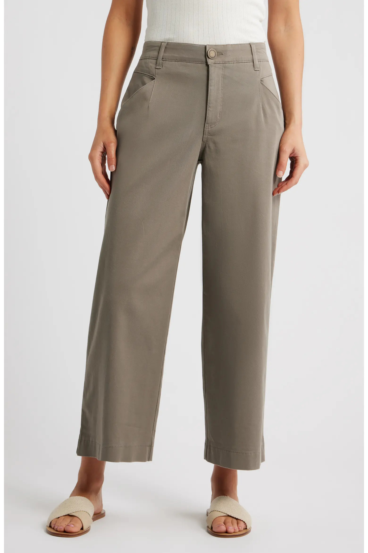 Wit & Wisdom Wyatt Skyrise Crop Wide Leg Twill Pants (Women) | Nordstrom | Nordstrom