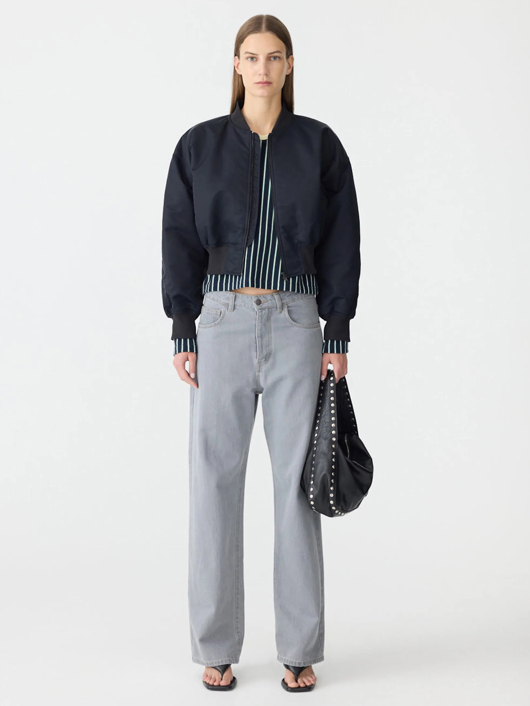 Recycled Nylon Cropped Bomber | Bassike