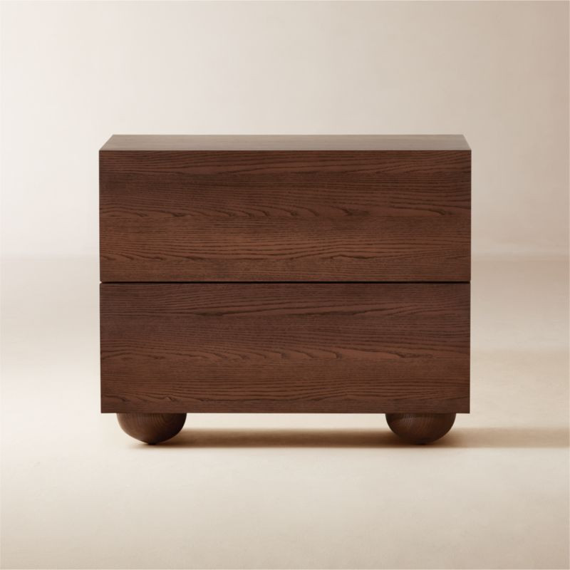 Mackay 2-Drawer Curved Wood Nightstand | CB2 | CB2