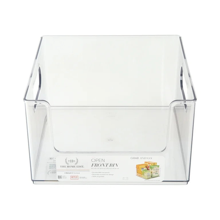 The Home Edit Open Front Bin Plastic Modular Organizer Storage System, 2 Pack, 10" x 10" x 6" | Walmart (US)