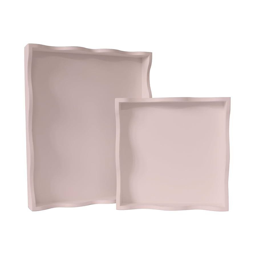 Wooden Scallop Serving Tray - for Coffee Table, Breakfast, Dinner Kitchen Living Room Bedroom, an... | Amazon (US)