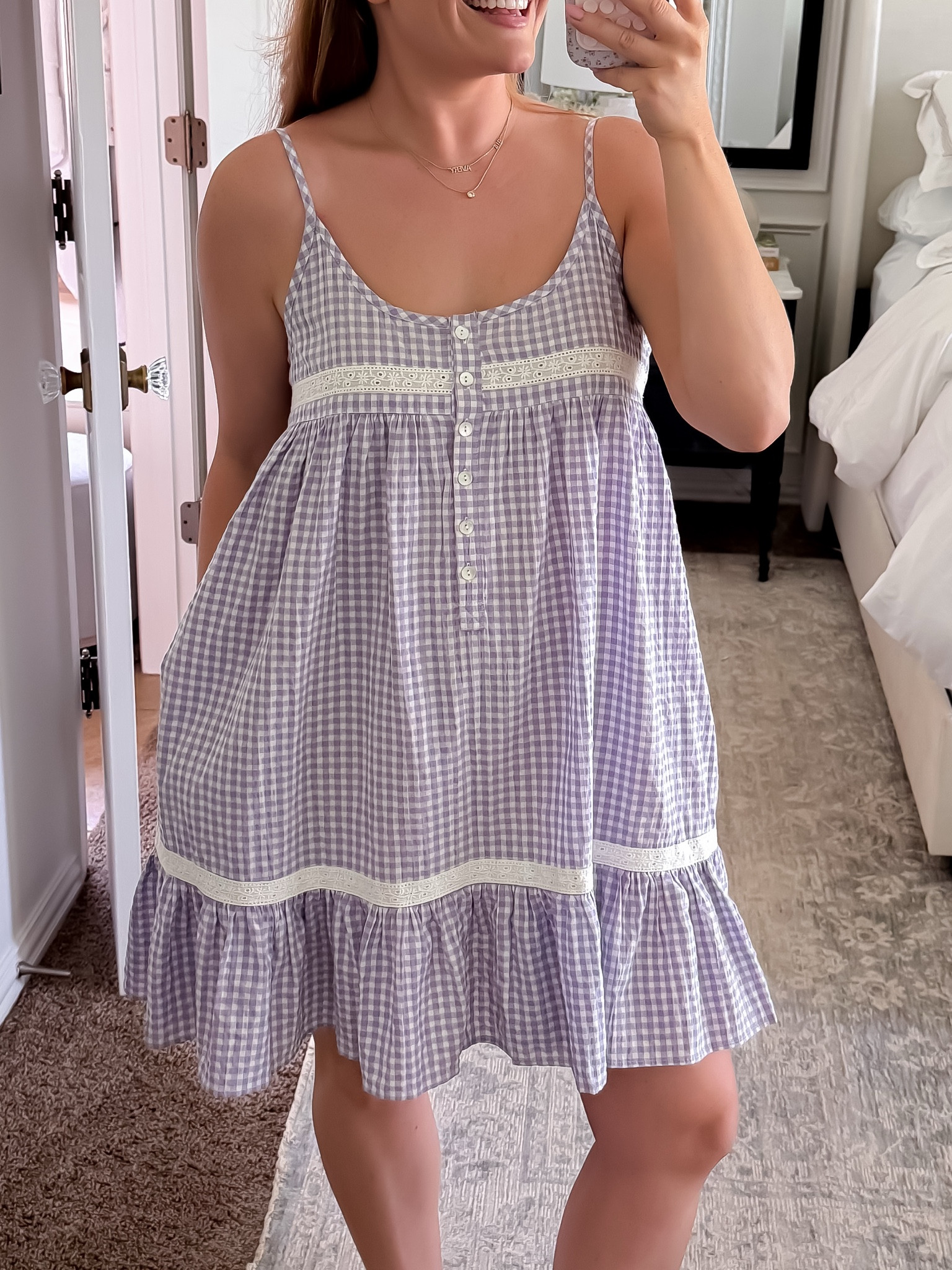 Use code HANAH20 to save 20% off!
The sweetest nightgown for summer nights. The gingham print, delicate lace details, and relaxed silhouette give it a vintage-inspired feel while still being incredibly comfortable. It’s giving cottagecore meets luxury sleepwear.

#LTKmomlife #LTKmorningroutine #LTKselfcare