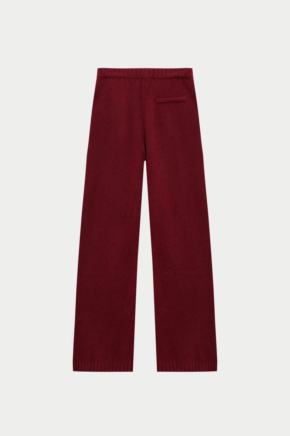 FLUFFY KNIT EMBLEM EMBROIDERED JOGGER - BURGUNDY | The Couture Club