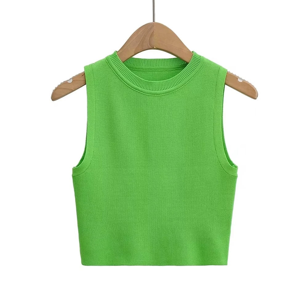 YTDSCS Women's Sweater Vest Crewneck Knit Tank Summer Pullover Sweaters T Shirt Stretch Solid Col... | Walmart (US)
