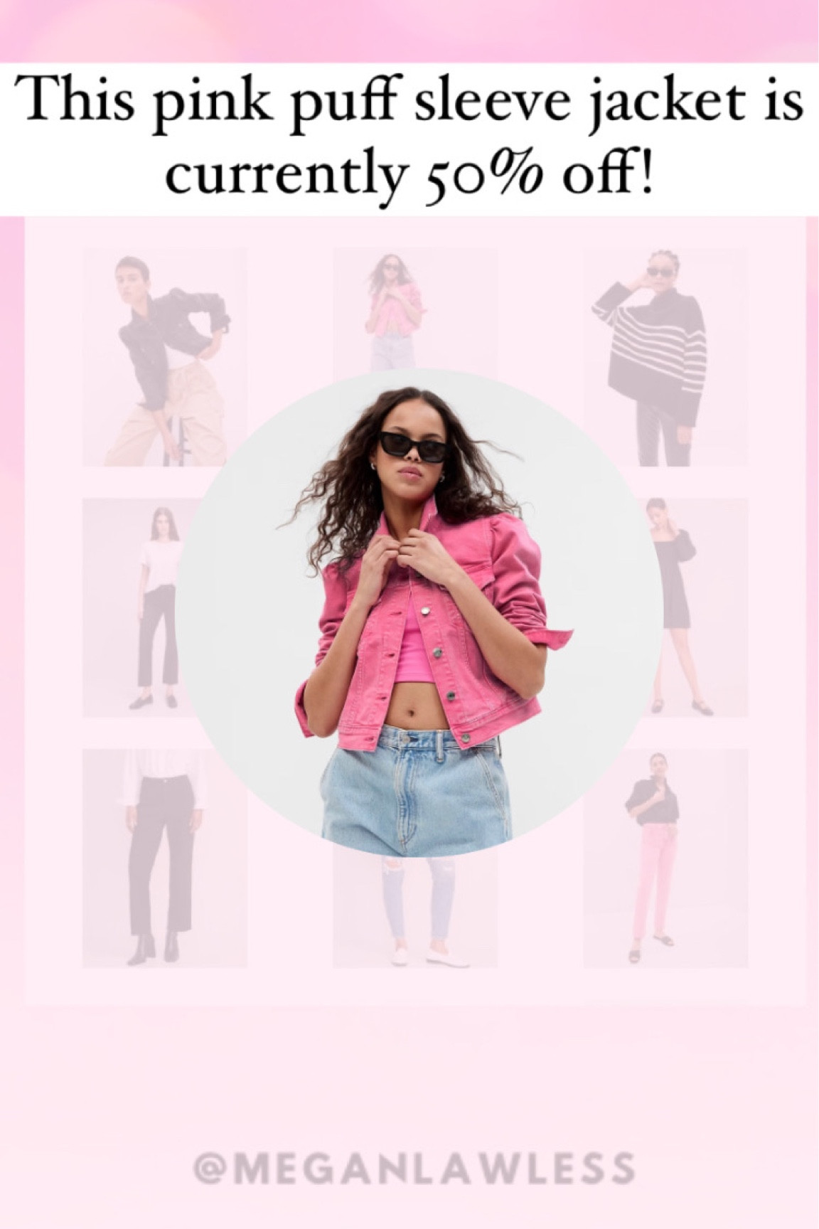 Pink, Barbie pink, denim jacket, denim, jeans, sweater, spring, winter, petite, midsize, gap, old navy 

#LTKfindsunder100 #LTKmidsize #LTKsalealert