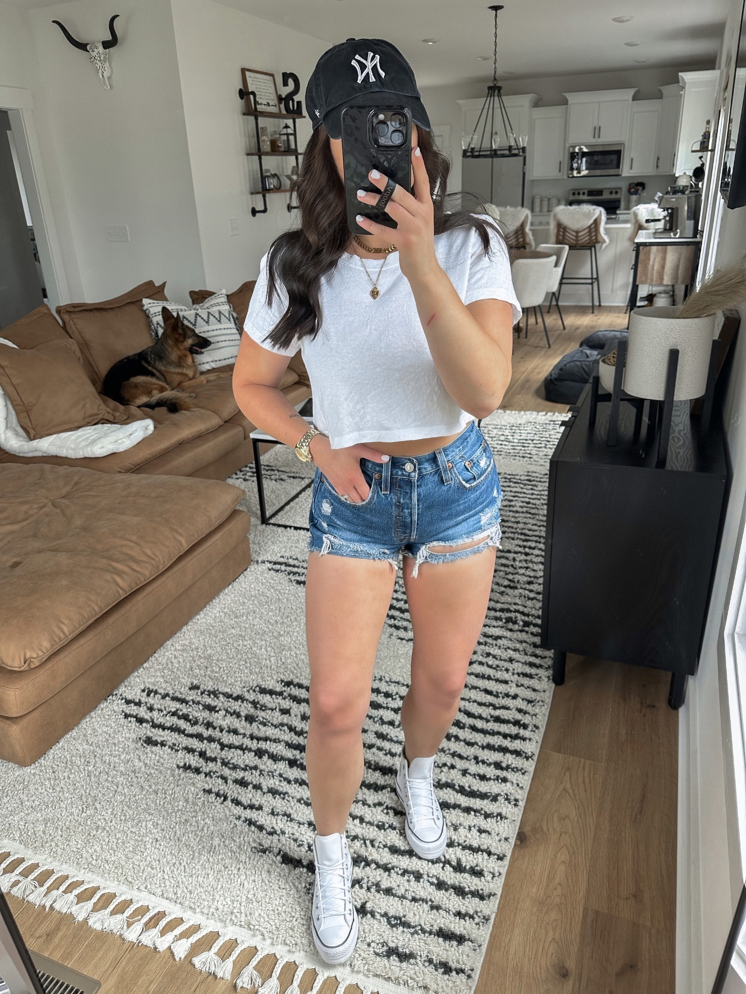 Tee — small
Shorts — 26

casual outfit | Levi’s denim shorts | cropped tee | white boxy tee | platform sneakers | platform converse | baseball game outfit | comfy errands outfit | casual summer outfit | summer fashion 



#LTKshoecrush #LTKunder50 #LTKstyletip