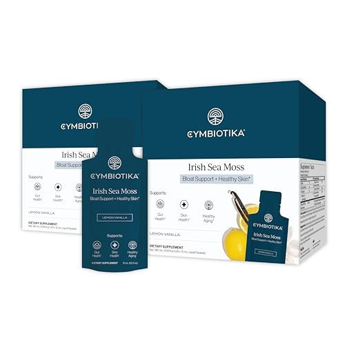 CYMBIOTIKA Irish Sea Moss Supplement, Organic Wildcrafted Sea Moss with Aloe Vera, Fulvic Minerals, Postbiotics, Gut, Immune, Skin Support, On The go Packet, 52 Servings, 2 Month Supply | Amazon (US)