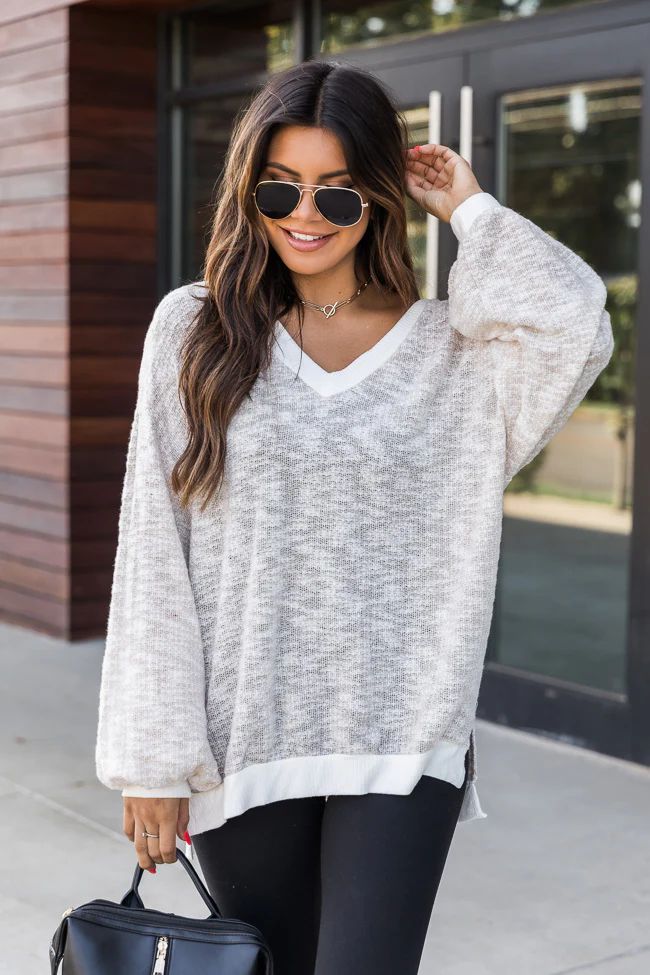 So Wonderful To Me Taupe Pullover | The Pink Lily Boutique