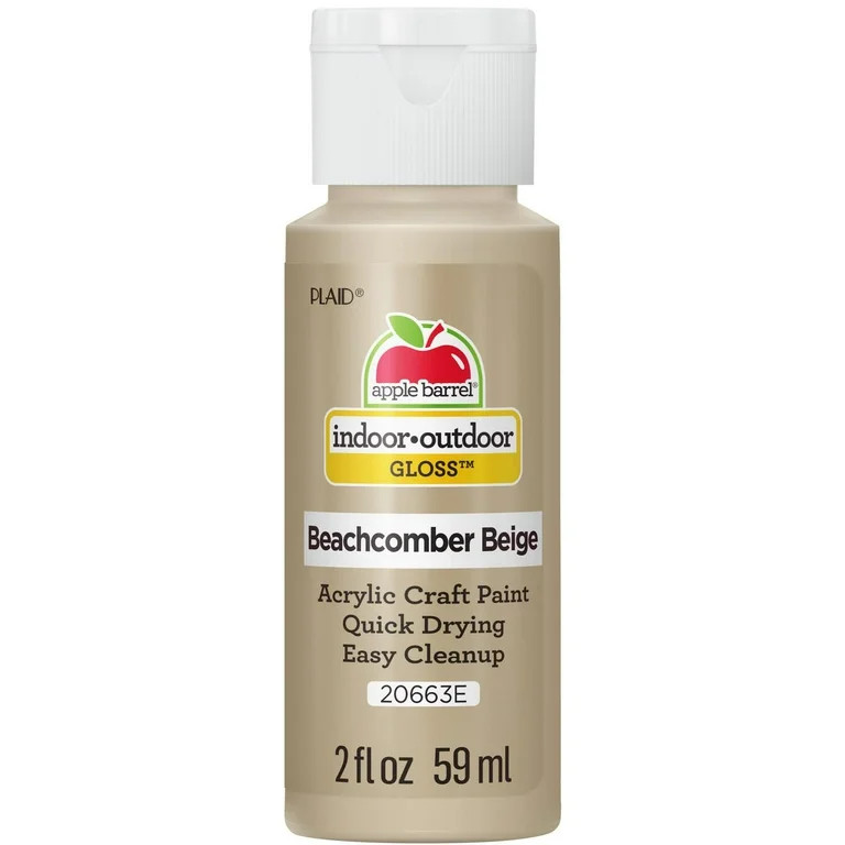 Apple Barrel Acrylic Craft Paint, Gloss Finish, Beachcomber Beige, 2 fl oz | Walmart (US)
