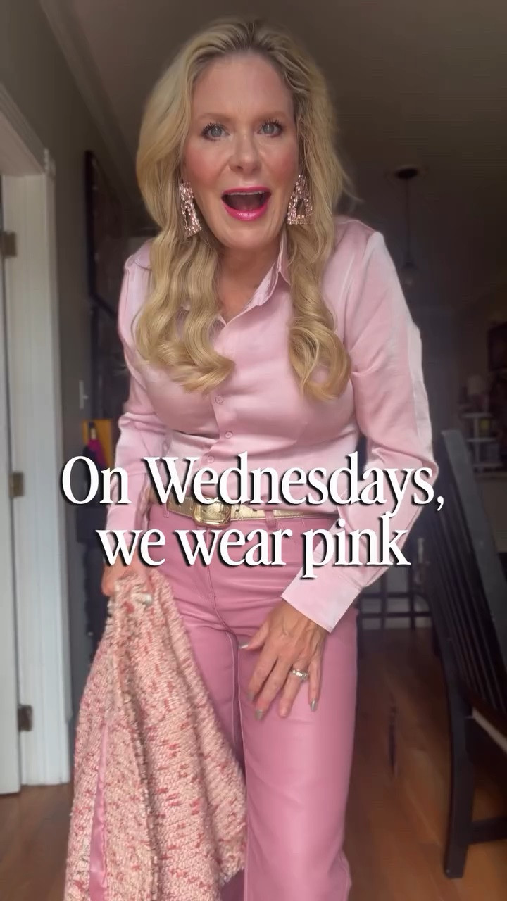 I’ve been building a capsule wardrobe for years, but that doesn’t mean giving up the colors I love. Pink has become my signature—it’s polished enough for the office, fun enough for dinner, and somehow always makes me feel like myself.

I had been stalking these Noli pants waiting for a sale, and the wait was worth it. Paired with a satin blouse, tweed jacket, and a little sparkle, this is exactly how I like to do workwear: classic pieces with personality.

What’s your signature color? Mine is definitely pink. 💕

#CorporateChic #Over50Style #CapsuleWardrobe #WorkwearStyle #MidlifeFashion