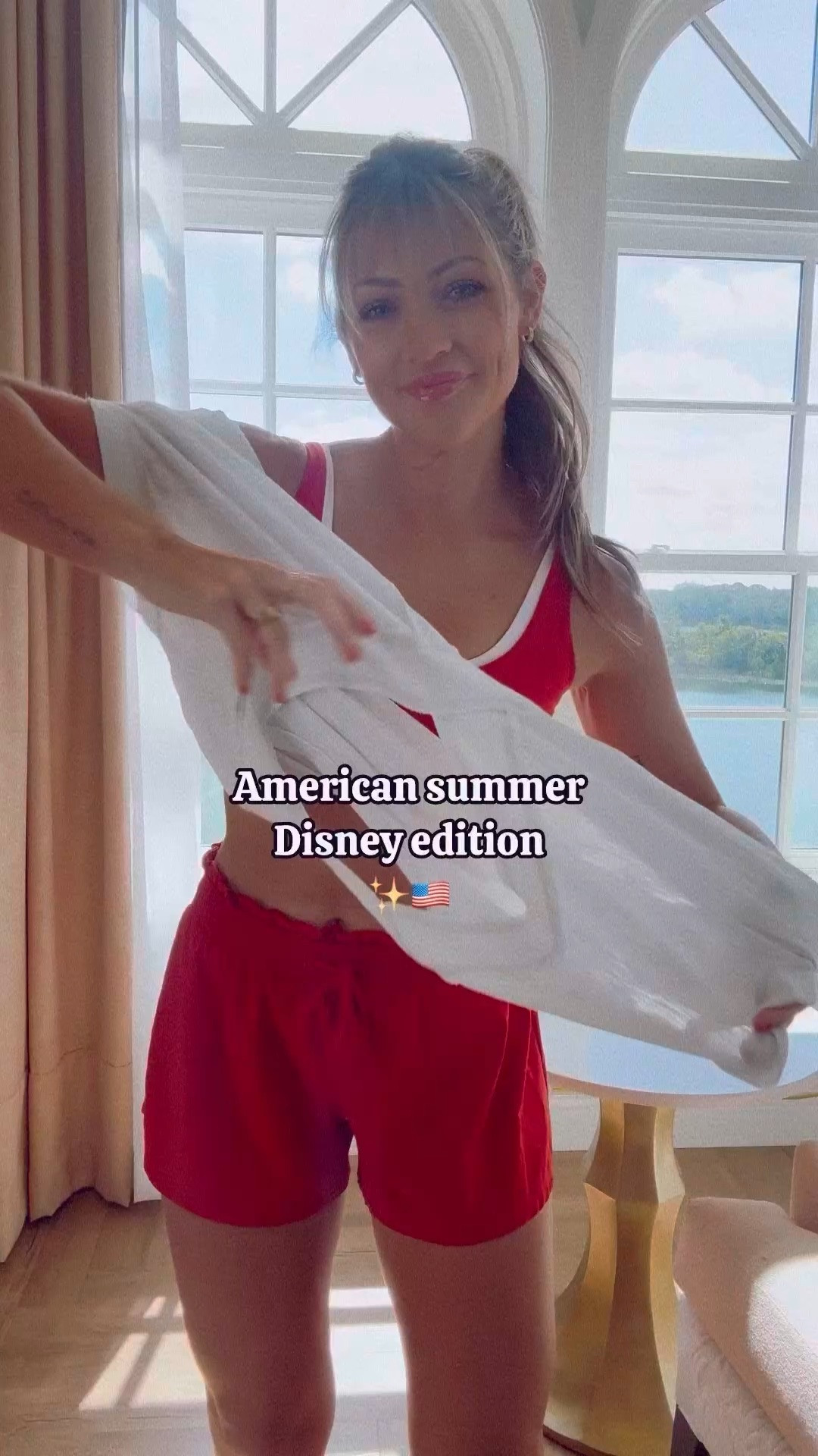 Americana looks for Disney this summer ❤️🤍💙 I’m wearing smalls in Amazon items // XS FP tops // S Abercrombie. All true to size! 

Memorial Day 
Memorial weekend
Disney trip
Disney vacation
Disney outfit ideas
Red white blue outfits
July 4th
July 4th outfit 
Activewear
America