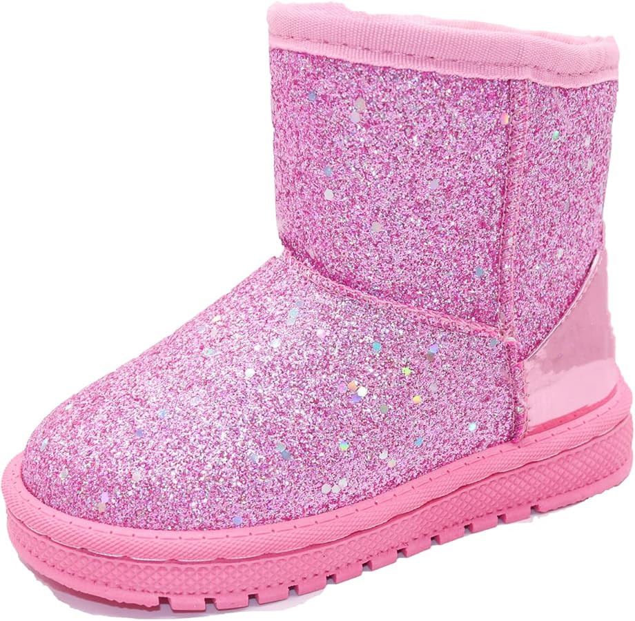 Girls Glitter Snow Boots Toddler/Little Girls Warm Winter Sequin Comfy Cute Durable Outdoor Spark... | Amazon (US)