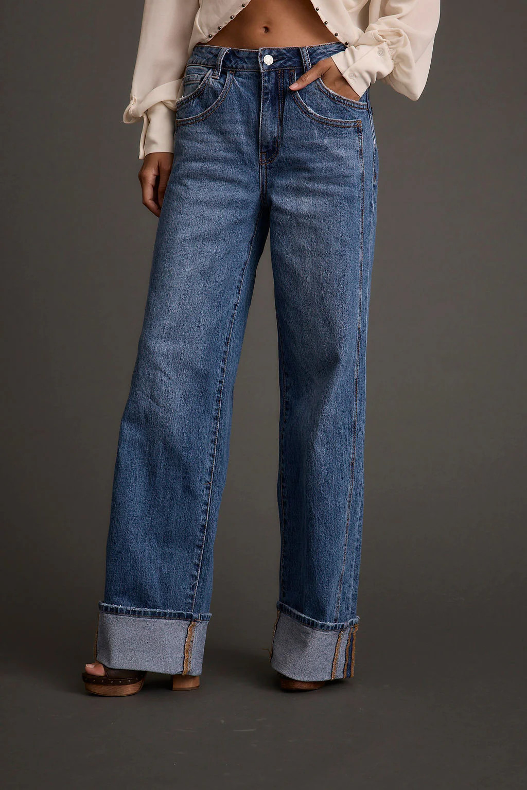 Women's Cuffed Straight Leg Jeans | 12th Tribe | 12th Tribe