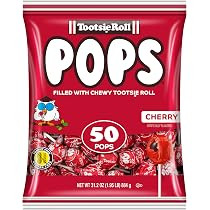 Tootsie Pops Single Flavor Bag - Cherry Flavored Lollipops with Chocolatey Center - Individually ... | Amazon (US)