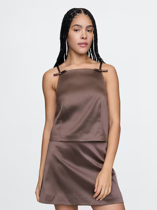 Satin Square-Neck Bow Top | Gap (US)