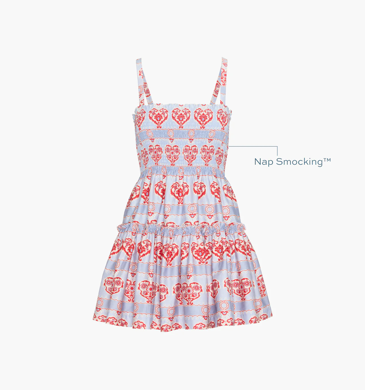 The Seraphina Mini Nap Dress - Poppy Damask Stripe | Hill House Home US