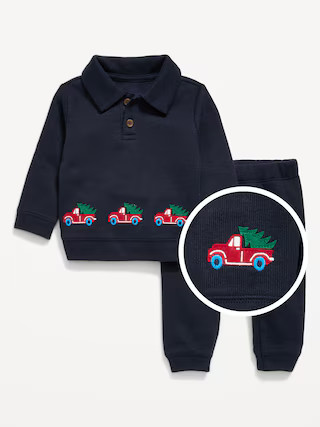Long-Sleeve Collared Ribbed Top and Pants Set for Baby | Old Navy (US)
