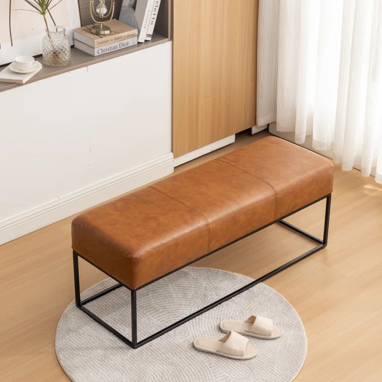 Mikhajlo Faux Leather Upholstered Bench | Wayfair North America