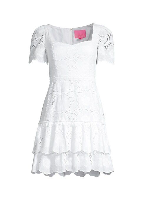 Lilly Pulitzer Women's Bonni Eyelet Dress - Resort White - Size 12 | Saks Fifth Avenue