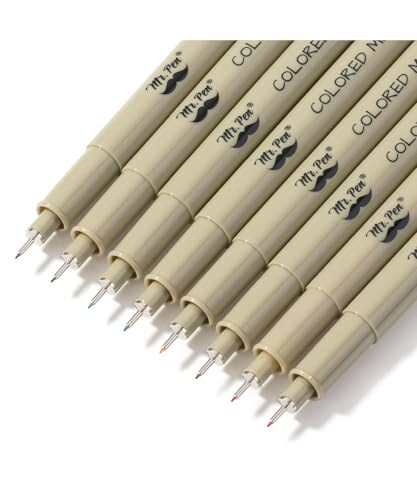 Mr. Pen- Drawing Pens for Artists, 0.25mm, 8 Pack, Colorful Micro Pens, Ink for Sketching, Fineliner With Extra Fine Point | Amazon (US)