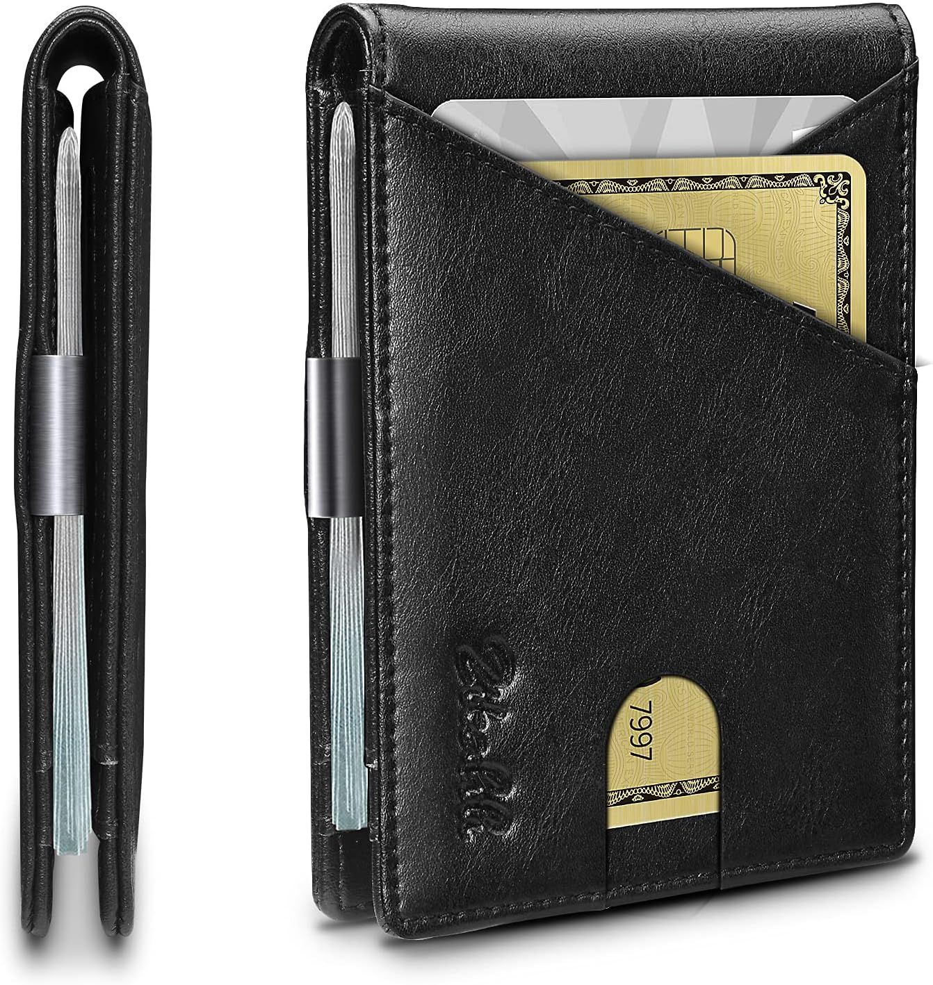 Zitahli Wallet for Men Slim Vegan Leather Wallet Men's Bifold Wallet with 12 Slots and ID Window | Amazon (US)