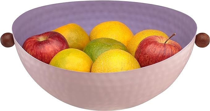 Folkulture Fruit Bowl for Kitchen Counter, 10" Countertop Fruit Bowl, Modern Metal Fruit Basket F... | Amazon (US)