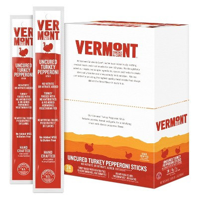 Snack Sticks by Vermont Smoke & Cure – Uncured Pepperoni – Turkey – Healthy Meat Protein – 1oz Jerky Stick – 24 count carton | Target