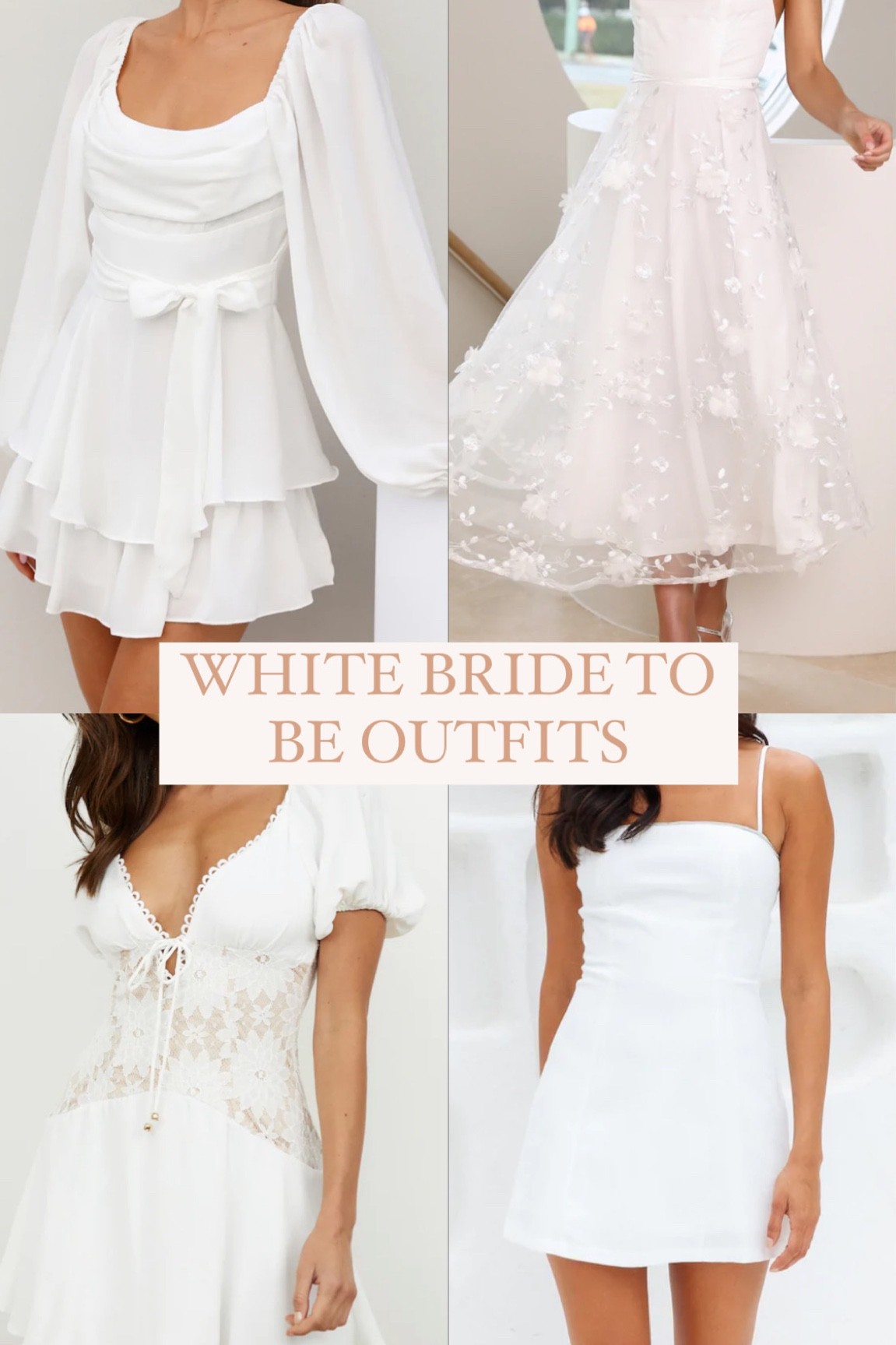 White bride to be outfits for hens party, engagement, bridal shower 

#LTKstyletip #LTKaustralia #LTKwedding