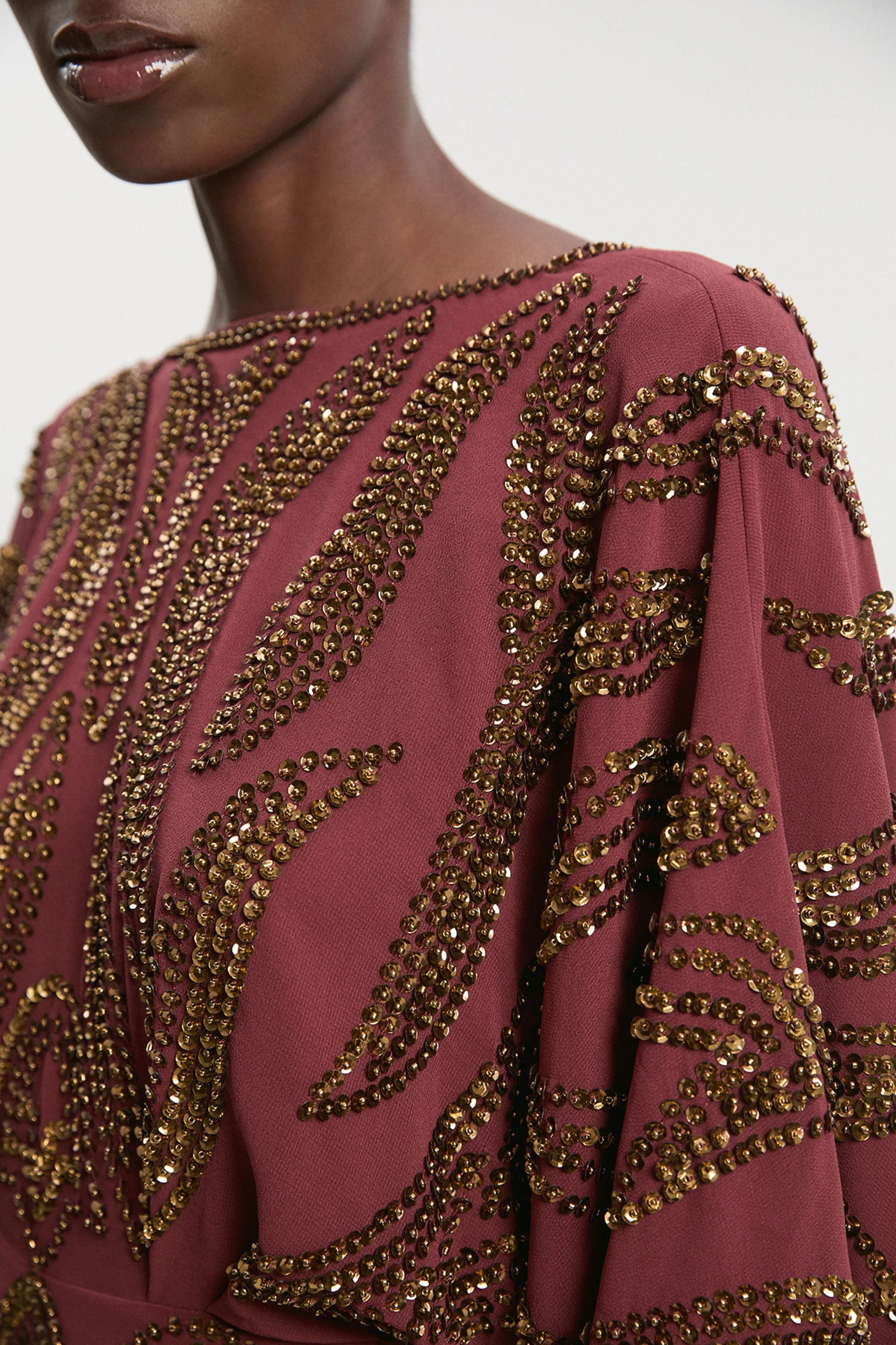 Kimono Sleeve Embellished Maxi Dress | Karen Millen US