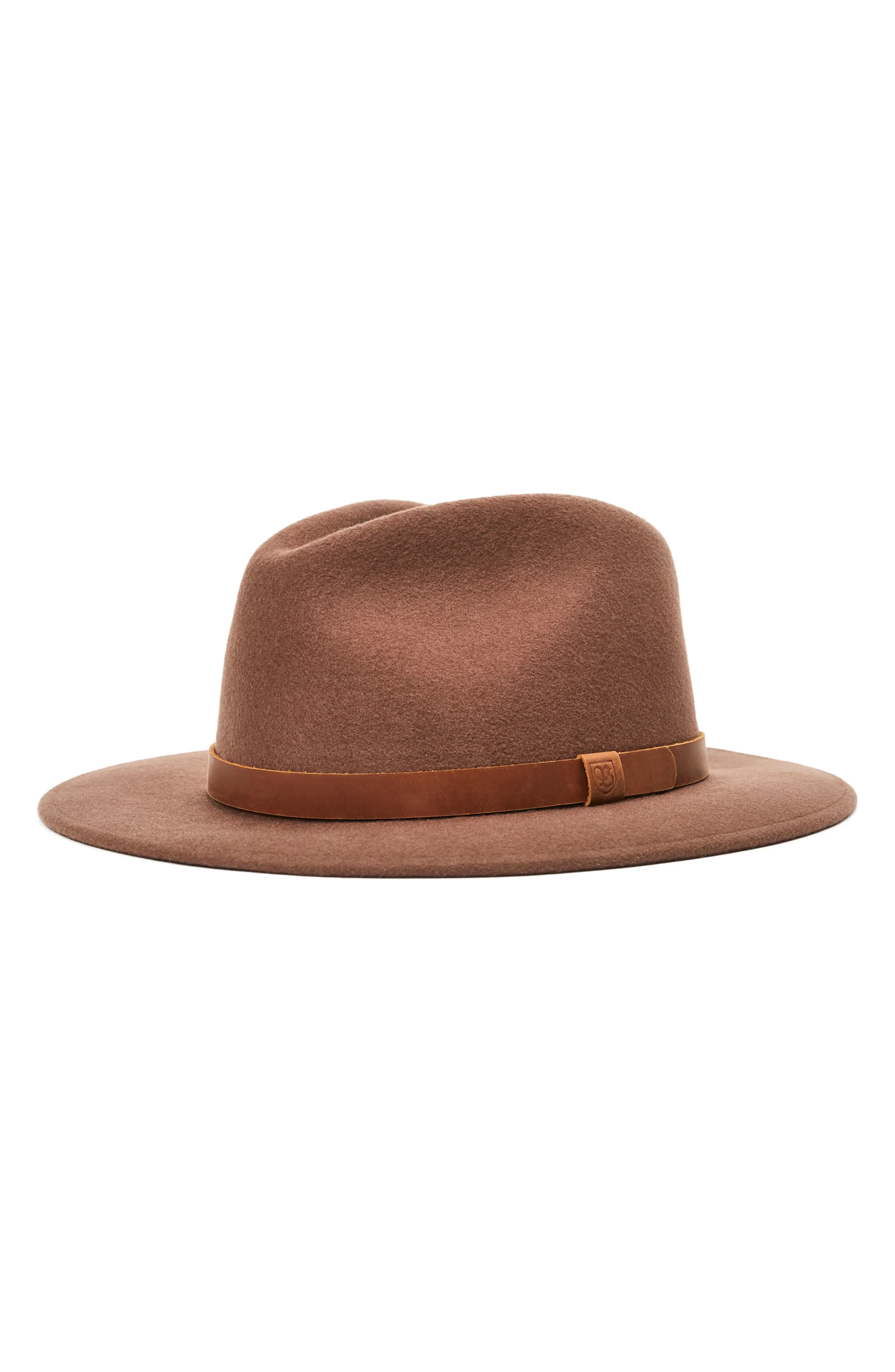 A rugged leather band circles a classic fedora made from rich felted wool. | Nordstrom
