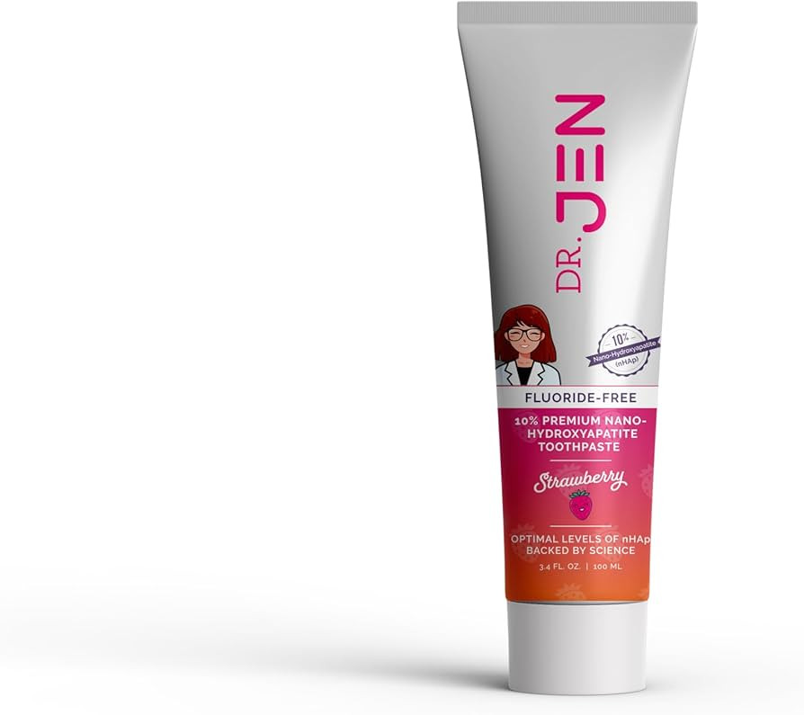 Dr. Jen's 10% Nano Hydroxyapatite Toothpaste - Fluoride Free, Xylitol Toothpaste (Pack of 1, Stra... | Amazon (US)