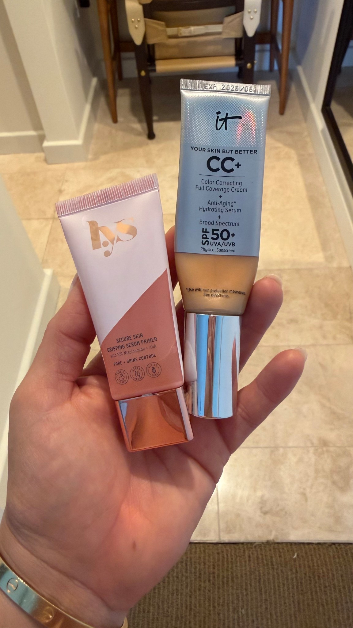 I mix a pea size amount of each am sits been the best combo for longevity + coverage.  #beauty #vacation 

#LTKgrwm #LTKBeauty #LTKmomlife