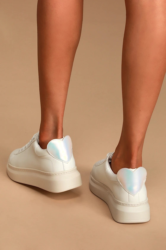 Elaina White Flatform Sneakers | Lulus (US)