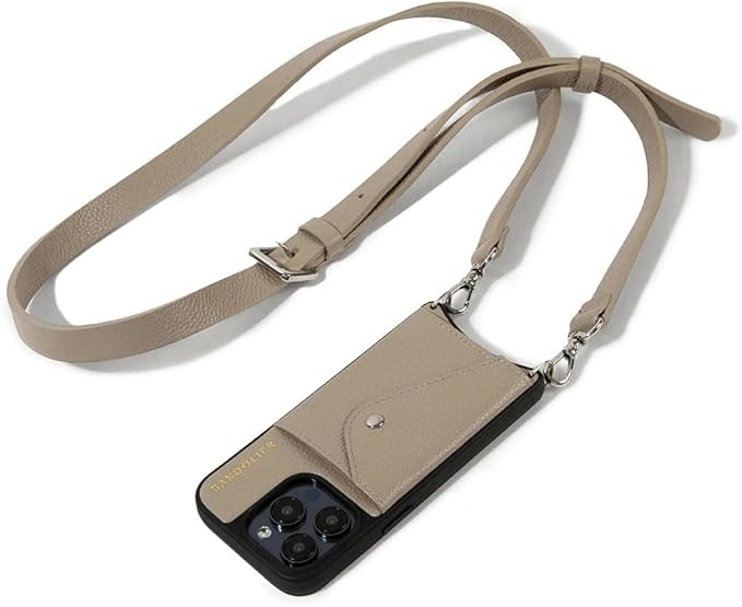 Bandolier Hailey Crossbody Wallet Phone Case for iPhone 15 Pro. 100% Genuine Pebble Leather with ... | Amazon (US)