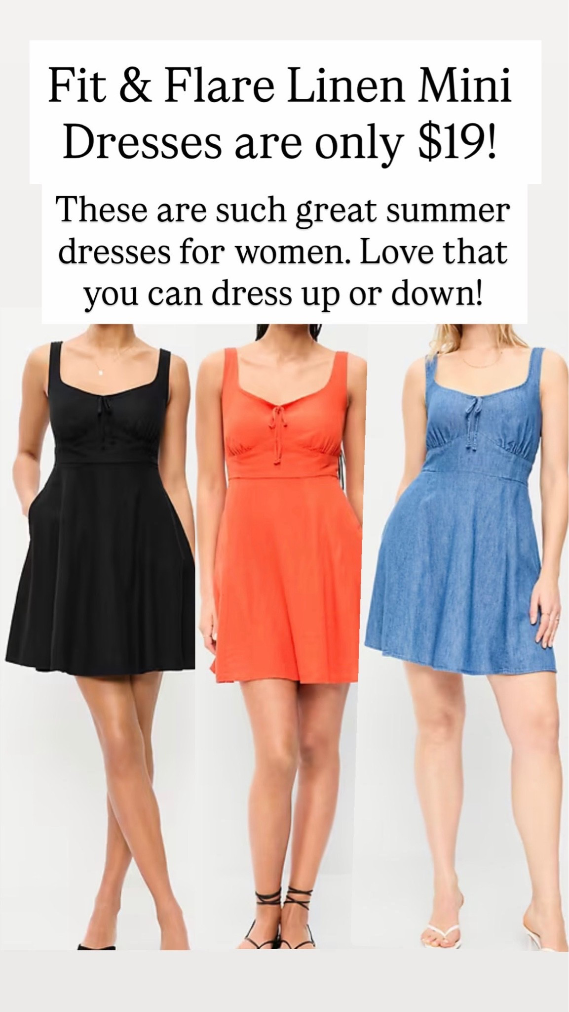 Fit & Flare Linen Mini Dresses are $19

#LTKootd #LTKSaleAlert
