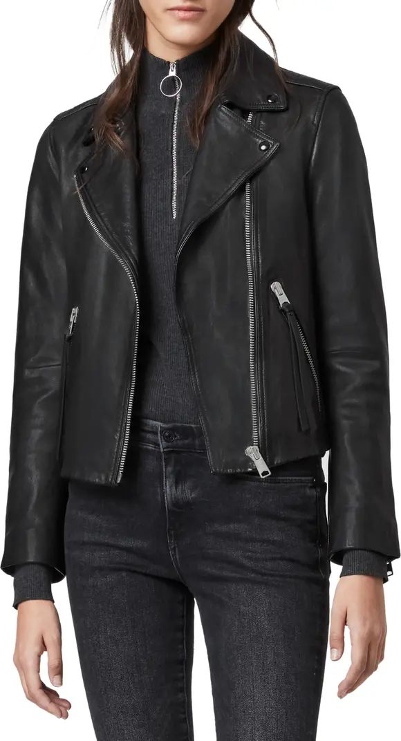 AllSaints Dalby Leather Biker Jacket | Nordstrom | Nordstrom
