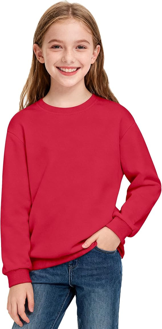 Auranso Girls Sweatshirt Kids Crewneck Long Sleeve Shirts Casual Pullover Tops | Amazon (US)