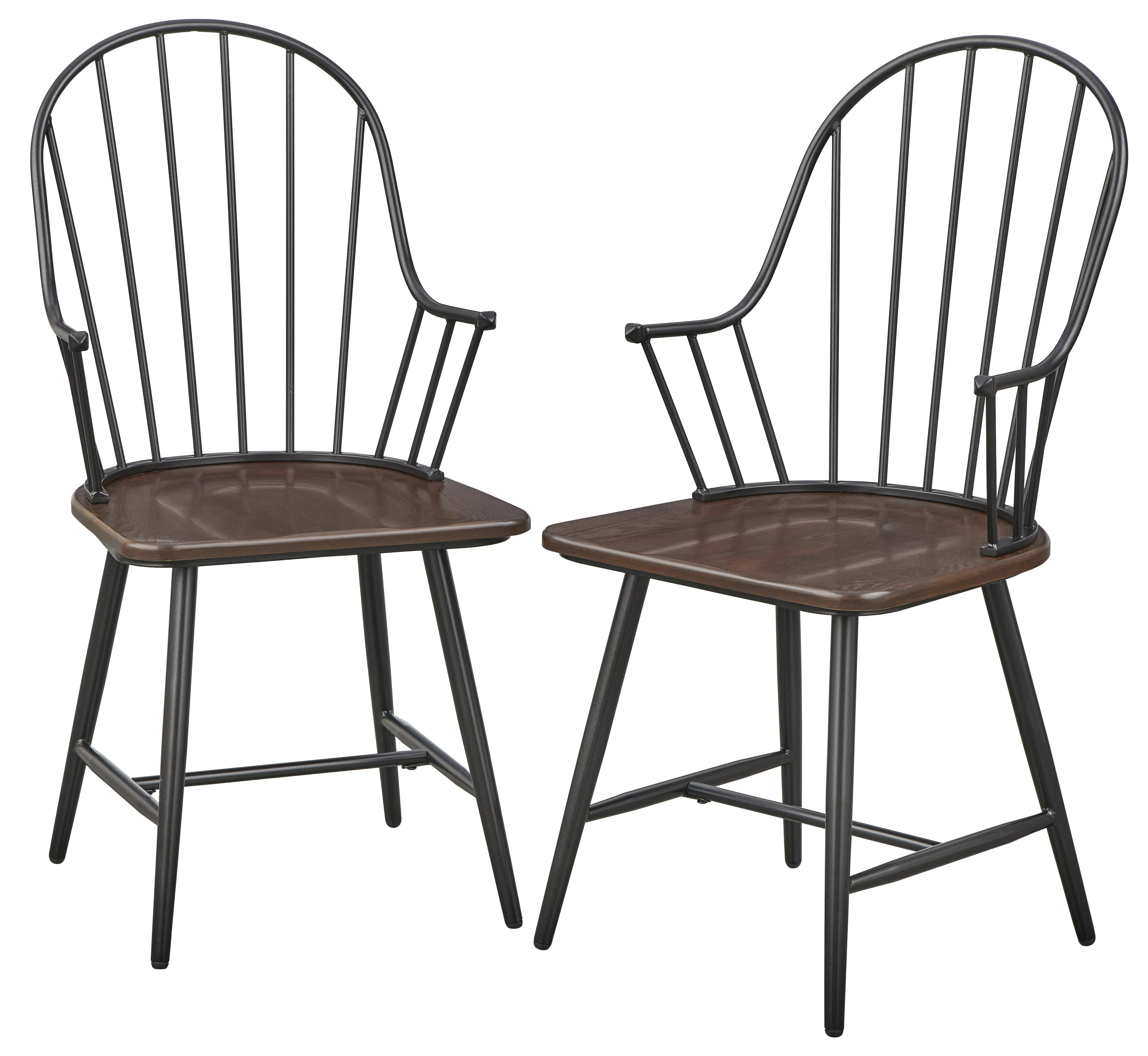 Hampton Windsor Back Arm Chair in Espresso Brown (Set of 2) | Wayfair North America