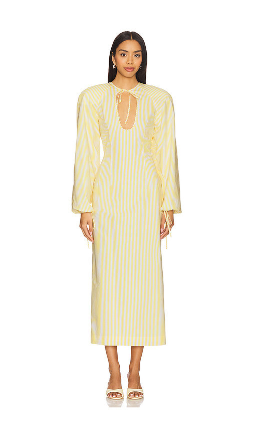 Rowen Rose Keyhole Maxi Dress in Lemon. Size 36/2. Also in 34/0. | Revolve Clothing (Global)