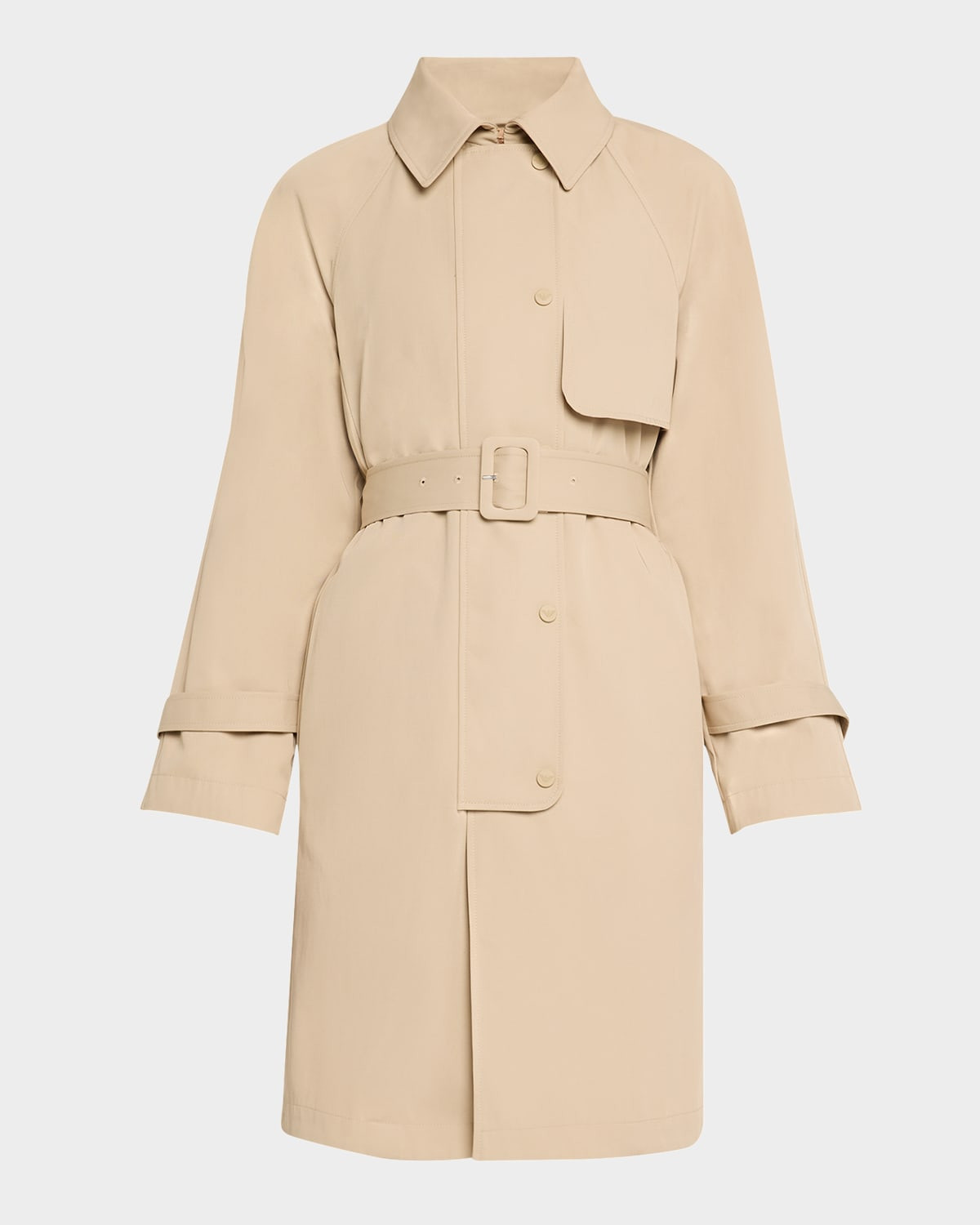 Belted Technical Cotton Trench Coat | Neiman Marcus