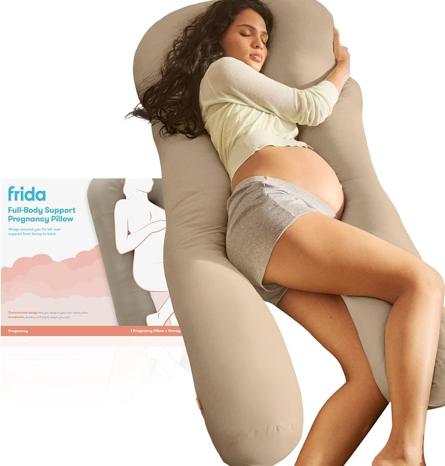 Frida Mom Full Body Support Pregnancy Pillow, Cooling Pregnancy Pillow, Wraps Around for All Over... | Amazon (US)