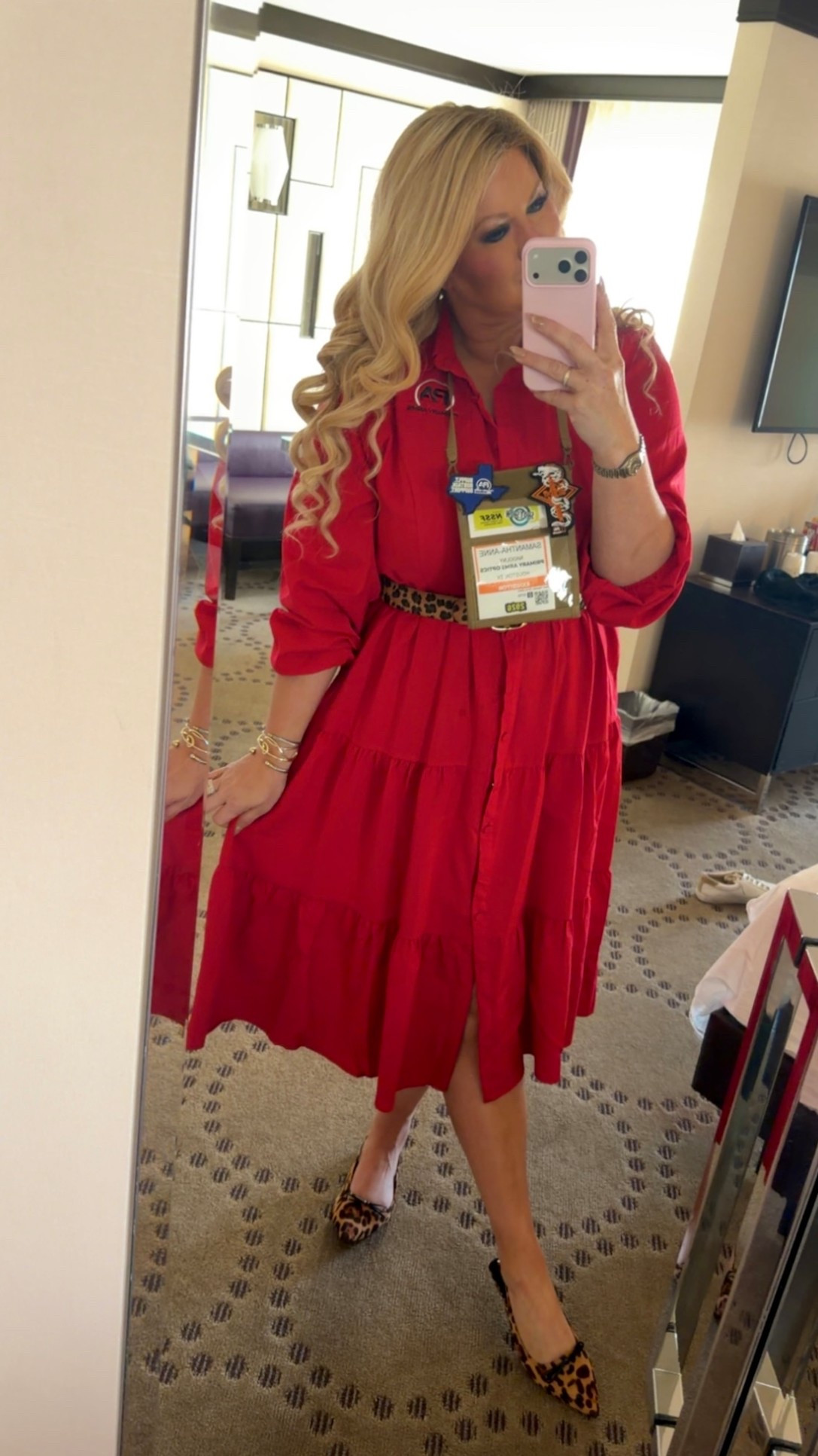 Corporate conference wear-but make it cute! I despise a company polo, so I had these cute dresses embroidered with our logo to make a business casual appropriate look for a week at a trade show. Paired with some animal print accessories this business wear felt fun! 

#LTKWorkwear