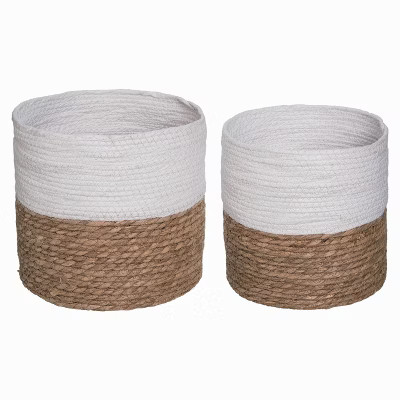 Transpac Paper 10" White Spring Color Block Baskets Set of 2 | Target