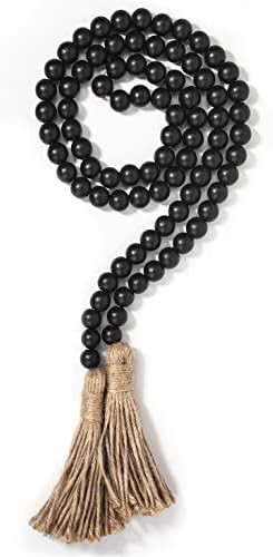 Panba Wood Bead Garland Farmhouse Decor Wooden Beads with Tassel Boho Wall Rustic Home Coffee Tab... | Amazon (US)