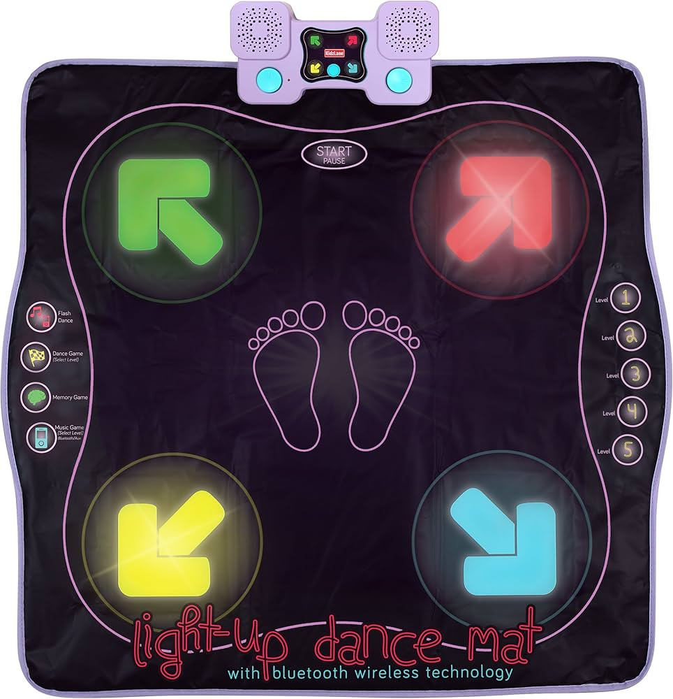 Kidzlane Dance Mat | Light Up Dance Pad with Wireless Bluetooth/AUX or Built in Music | Dance Gam... | Amazon (US)
