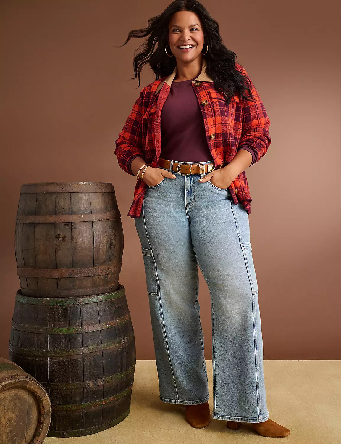 Fireside Plaid Button-Front Cardigan | LaneBryant | Lane Bryant (US)