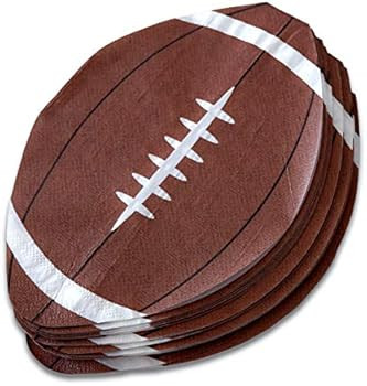 Football Party Napkins - 100 Pack Disposable Football Shape Paper Napkins 5" x 7.5" Perfect for Supe | Amazon (US)