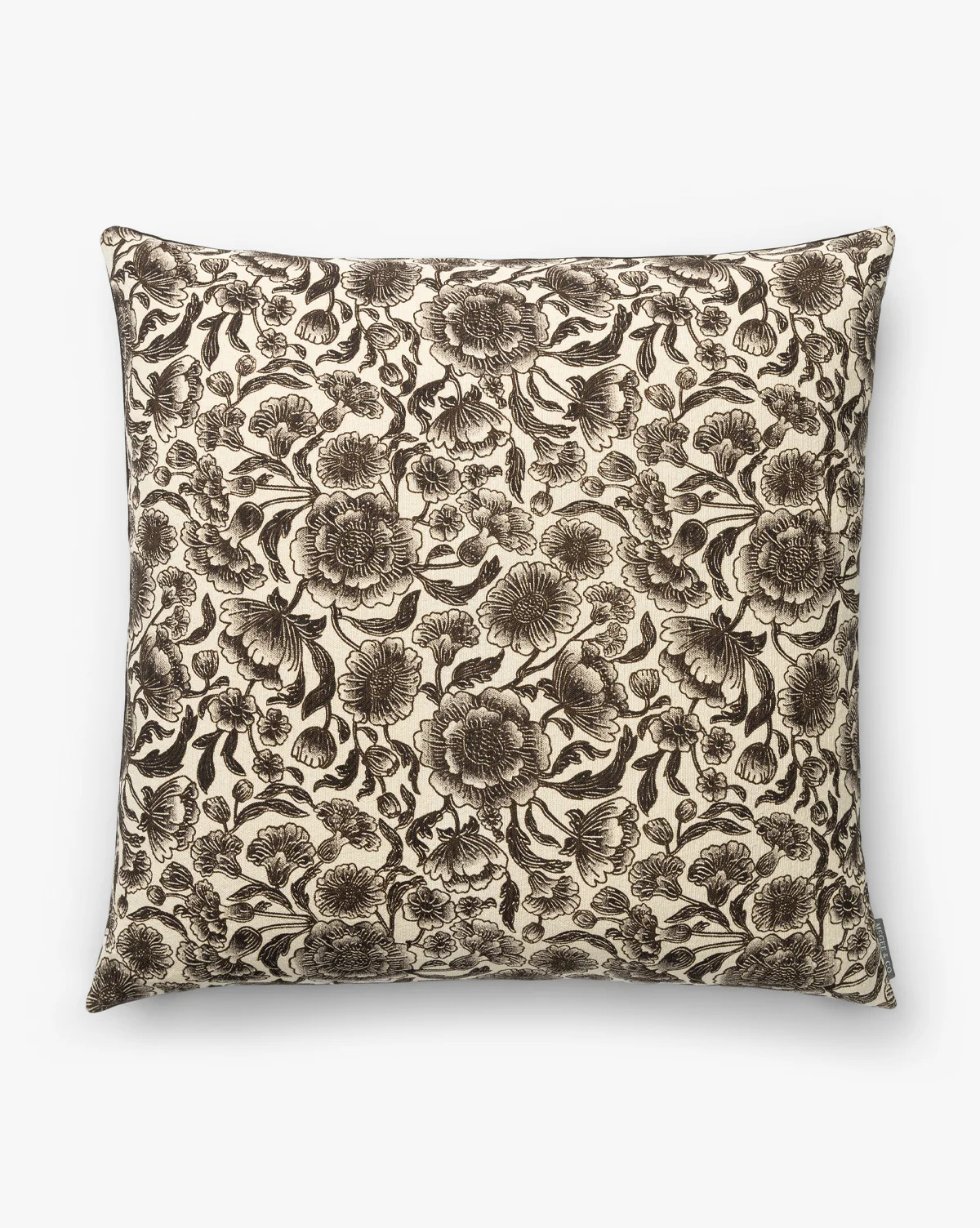 Vintage Brown Floral Print Pillow Cover | McGee & Co. (US)